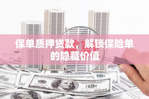 湖口保单质押贷款，解锁保险单的隐藏价值