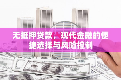 双清无抵押贷款，现代金融的便捷选择与风险控制