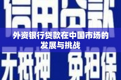 肥乡外资银行贷款在中国市场的发展与挑战