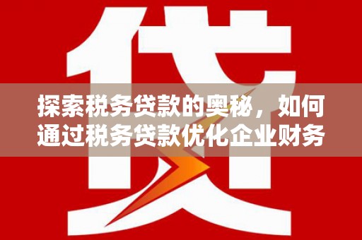 肥乡探索税务贷款的奥秘，如何通过税务贷款优化企业财务