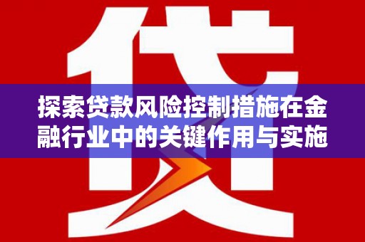 苍南探索贷款风险控制措施在金融行业中的关键作用与实施策略