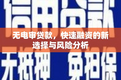 大兴安岭无电审贷款，快速融资的新选择与风险分析